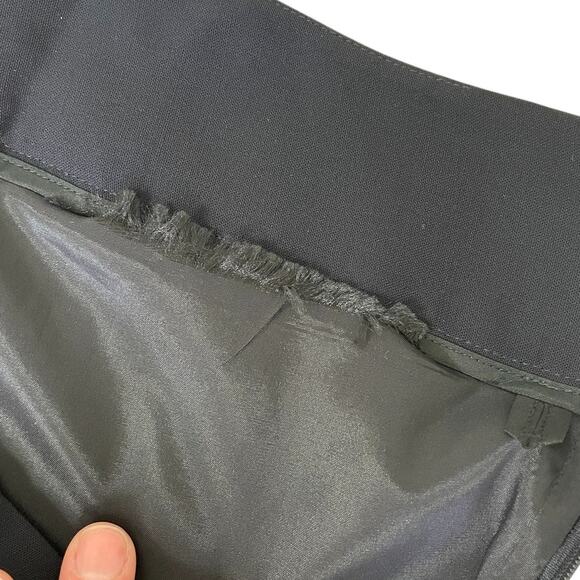 Akris Punto Wool Crepe Straight Leg Flat Front Pants Black Size 6 Career Office - Picture 12 of 12